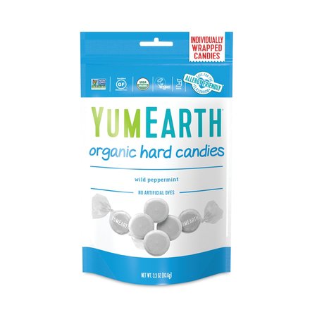 YUMEARTH Organic Wild Peppermint Hard Candies, 33 oz Bag, PK3, 3PK 193